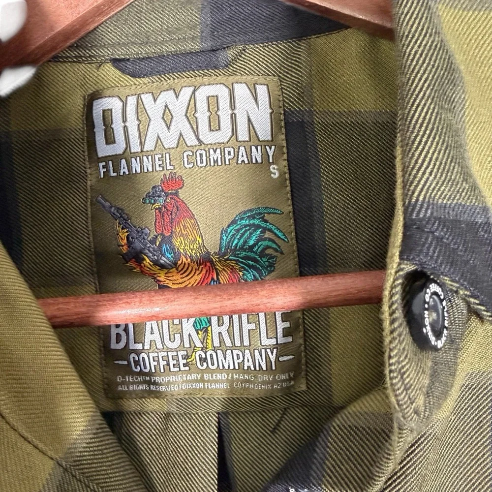 DIXXON Women's Black Green Plaid Flannel - Picture 3 of 7